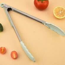 1 Pc Silicone Spatula Ladle Set, Heat Resistant Oil Drainer Slotted Spoon & Food Clip For Non-Stick Cookware - Multicolor - View 5