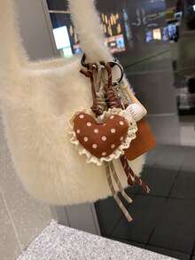 Yogodlns 棒球绳钥匙扣，蕾丝心形吊坠装饰，彩色绳钥匙扣，创意钥匙圈，包包挂饰，背包配件，夏季 - 彩色 - 查看 11