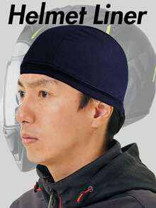 Musion Mesh Helmet Liner Absorb Sweat Skull Cap Quick-Dry Running Sport Beanie For Biker - Navy Blue - View 8