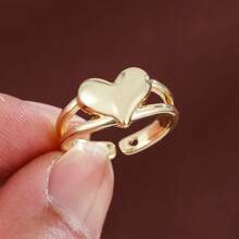 1pc Smooth Heart Design Mother's Day Gift Women's Open Ring