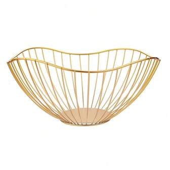 创意金属铁艺水果篮，金色，家居装饰，水果收纳篮，展示篮