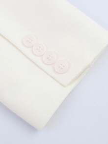 Solid Color Waist Belt Casual Long Sleeve Jacket, Suitable For Spring And Autumn White - White - View 4