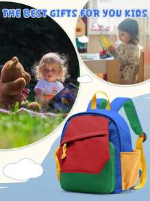 Mochila Fofa Infantil com Alça de Ombro Ajustável para Meninos e Meninas, Mochila Escolar Leve para Crianças com Vários Bolsos, Mochila Pré-Escolar Combinando Cores, Mochila Escolar para Creche e Ensino Fundamental, Mochila à Prova d'Água para Uso Externo, Acampamento, Viagens, Transporte, Escola, Disponível em 3 Cores, Versões Novas e Antigas são Enviadas Aleatoriamente