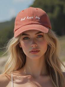 Șapcă de baseball cu coadă de cal brodată "Bad Hair Day", 1 buc., pălărie de soare reglabilă și respirabilă pentru golf, pălării de baseball casual pentru exterior pentru femei în toate anotimpurile, sărbători, festivaluri - broderie - Vizualizare 2