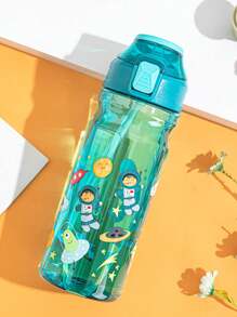 1pc 600ml Leakproof Plastic Water Bottle Fitness Sports Water Bottle With Strap For Office, Gym, Outdoor Sports