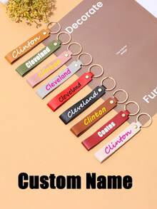 Personalized Wristband Keychain, Custom Initial Keychain, Imitation Leather Keychain, Letter Keychain, Housewarming Gift, New Car Gift, Unique Find, Summer Winter Fashion, Mailman Must-Have, Back To School Must-Have, Christmas/Holiday Gift, Personalized Gift For Women, Birthday Toiletry Bag, Christmas Toiletry Bag, Holiday/Vacation Toiletry Bag, Outdoor/Outing/Travel/Hiking/Stadium/Sports/Mountaineering - Multicolor - View 2