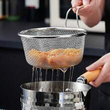 Household Hot Pot Colander Ladle, Multifunctional Stainless Steel Strainer Net For Kitchen Cooking, Frying Food, Pasta Draining - Silver - View 5