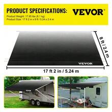 Durable 18ft Charcoal Fade RV Awning Replacement Fabric For Campers And Trailers - Black - View 2