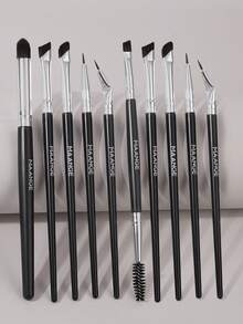 MAANGE 10pcs Makeup Brush Set With Eyelash Brush Eyebrow Brush Eyeshadow Brush Highlight Brush Nose Shadow Brush Concealer Brush Eyeliner Brush Halo Brush Makeup Tools,Brush Set,Makeup Brush Kit,Make Up Brush Set,Make Up Set Complete,Makeup Brush Set,Complete Makeup Kit,Brush Kit,Brushes Makeup Set,Makeup Gift Set,Set - Black - View 4