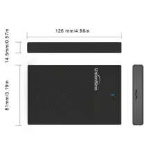 Unionsine Slim 2.5" SSD Enclosure USB 3.0 5Gbps - Tool-Free Setup For 2TB HDD/SSD, Ultra-Portable Design - Black - View 7