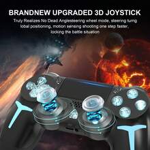 GAMINJA P412 Wireless Controller, Compatible With PS4/ Slim/ Pro/PS3/PC, RGB Multi-Mode Lighting Effects, Dual Vibrations, Speaker, Six-Axis Gyroscope, Headphone Jack, Touchpad And LED Lighting Panel & Strip - Multicolor - View 9