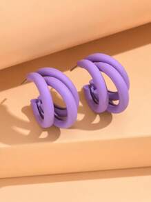 1 Paar sommerlicher, einfacher, gestaffelter, extra großer Dreiring-Ohrclip, weiblich, mehrschichtig, personalisiert, retro, elegant, hochwertige Ohraccessoires
