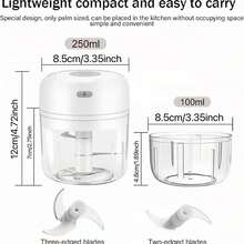 1 szt. Elektryczna maszynka do czosnku, Mini przenośna siekaczka do warzyw, Robot kuchenny 100 ml/250 ml/100+250 ml, Siekacz do cebuli, Prasa do czosnku z ładowaniem USB, Blender do warzyw, Młynek, Dom, Gadżet kuchenny, Kemping, Niezbędnik w podróży, Boże Narodzenie, Halloween, Święta - Wielokolorowe - Zobacz 6