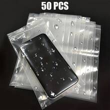 50pcs Touchscreen Waterproof Transparent Thick Isolation Phone Protective Bags, Sealable And Dust-Proof - Clear - View 1