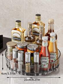 1pc Kitchen Rotating Rack, Revolving Spice & Condiment Organizer Shelf, Home Storage Spinning Tray