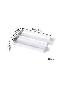 1 件/3 件/5 件/10 件亚克力卡片架 - 5 厘米透明桌面标牌架，用于展示婚礼商务徽标、菜单、名称、会议、照片的亚克力支架 - 白色 - 查看 13