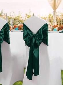 5 件/10 件深绿色缎带椅子腰带领带丝带椅子腰带结蝴蝶结适用于招待会家庭聚会活动宴会仪式婚礼装饰品