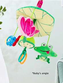1pc Baby Frog Plush Mobile Pendant Wind Chime, Stroller Hanging Toy To Stimulate Baby Vision, Soothe Toy Gift For Infants Over 3 Months - Frog On Lotus Leaf - View 6