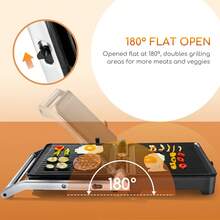 Aigostar 2000W Sandwich Toaster Adjustable Temperature Control, Deep Fill Panini Press With Non-Stick Coating, 180° Flat Open Large Grill, Drip Tray, Stainless Steel - Samson - View 3
