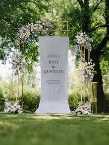 Cartel de bienvenida personalizado para boda, decoración de boda hecha a mano, de algodón, seda, tela transparente para bandera, decoración de fiesta personalizada, tablero de bienvenida a la boda transparente, logotipo minimalista, logotipo de tela, cartel de bienvenida a la boda, cartel de bienvenida a la boda moderno, cartel de bienvenida de tela, boda bohemia, cartel de bienvenida a la boda de tela, pancarta de bienvenida a la boda moderna, bandera de tela personalizada para boda, letrero de ducha nupcial, regalo de aniversario - Multicolor - Ver 3