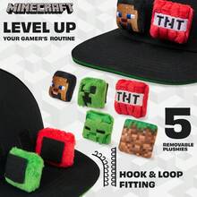 Minecraft Baseball Cap Peaked Sun Hat With Removable Plush Accessory Sports Holiday Essentials Gamer Gift - Black - View 3