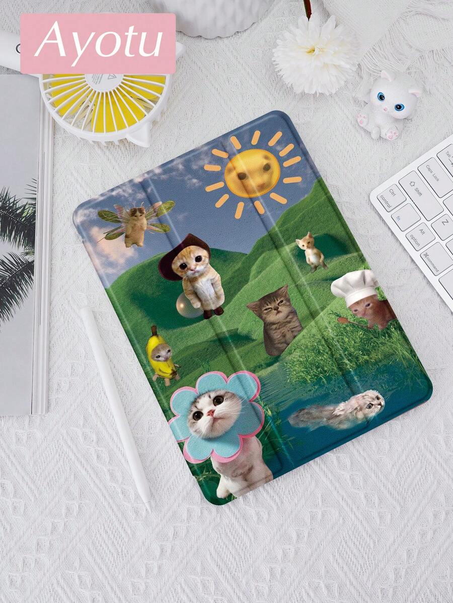 Ayotu Ốp lưng Monkey tương thích với Samsung Galaxy Tab/IPad/Kindle, iPad thế hệ thứ 9/8/7 10.2 inch, Ốp lưng iPad thế hệ thứ 10 mới, Kindle Paperwhite thế hệ thứ 12 năm 2024, Tự động đánh thức/ngủ, Chống rơi bốn góc - Nhiều màu - Xem 1