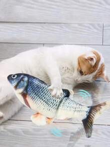 1 pieza Juguete eléctrico de pez flácido para gatos, práctico y multifuncional