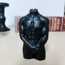 1pc Human Body Model DIY Scented Candle Decor, Suitable For Home Decoration, Restaurant, Birthday, Party, Bathroom Fragrance Ornament - Black - View 8