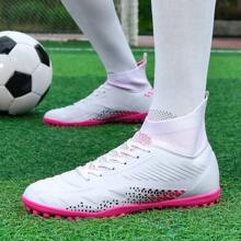 1 Pair Unisex Firm Ground Soccer Cleats, Suitable For Outdoor Artificial Grass Training, Indoor Field, Professional Team Sports, Football/Rugby Shoes With Lace-Up, Anti-Slip Rubber Sole, Lightweight High-Performance Design
