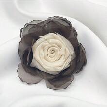 7pcs/Set Exquisite High-End Burnt Edge Fabric Handmade Mesh Roses, Handmade Sewing Material Accessories, Suitable For Diy Gift Box Packaging, Wedding Party Decorations, Handmade Sewing Crafts Accessories Making, Wedding Dress Decoration - Multicolor - View 8