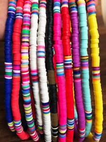 Colier colorat din argilă polimerică, colier cu pandantiv din lut moale, în stil european și american de vară, potrivit pentru activități în aer liber