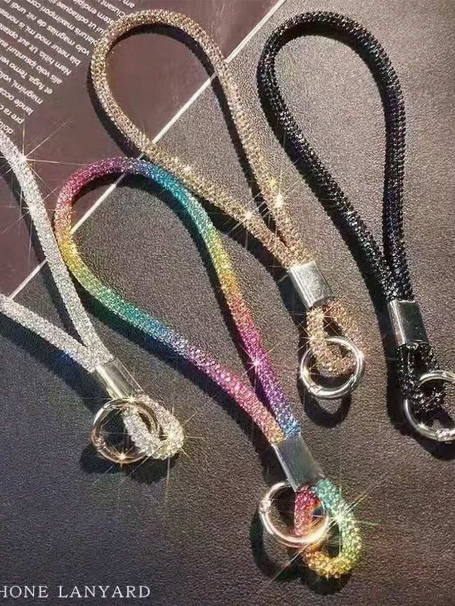 1pc Rhinestone Phone Lanyard, Fashionable Cell Phone Wrist Strap Charm Decoration For Women Gifts For Mother, Family, Friends, Birthday, Holiday Phone Charm, Phone Chain