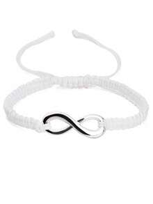 1pc Fashion Minimalist Alloy 8 Shaped Endless Woven Adjustable Bracelet, Friendship Couple Bracelet, Valentine's Day/Bestfriend Gift - Multicolor - View 6