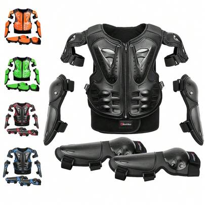 1 set motorcykelskydd cykelskyddsdräkt motorcykel kroppsskydd moto skyddsutrustning med armbågs-knäskydd ridning motocross-skydd utomhussporter ryggbröstskydd cykeltillbehör ridning nödvändigheter för kvinnor män ryttare gåvor