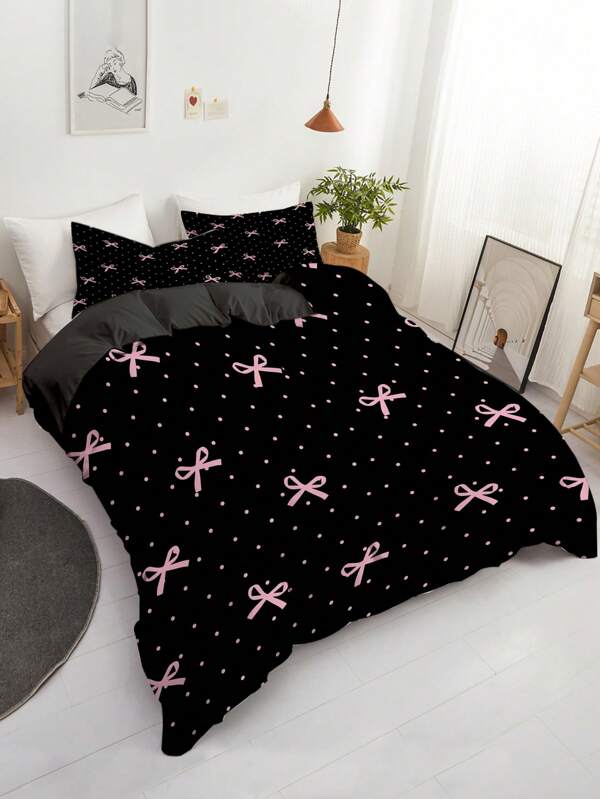 3 Peças Conjunto de Capa de Edredom com Estampa de Laço (1* Capa de Edredom + 2* Fronha, Sem Enchimento), Macio e Amigável à Pele, Alivia a Fadiga Visual, Adequado para Todas as Estações, Fechamento com Zíper, Adequado para Hotel, Quarto, Quarto de Hóspedes e Decoração de Dormitório, Hipoalergênico e de Fácil Cuidado, Chique, Leve, Respirável, Hipoalergênico e de Fácil Cuidado, Moda Moderna Simples