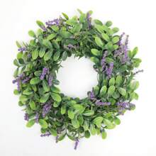 1 Stück künstlicher Lavendel-Kranz, geeignet für Haustür, Landlhaus-Stil Kranz, Wand, Party Hochzeitsdekoration, innen oder außen, Künstlicher Lavendel-Blumen-Kranz, künstliche Pflanzen Heim Dekoration Accessoire, geeignet für Haustür, Wand, Fenster, Party, Feiertage, Hochzeitsdekoration, Landhaus-Kranz, Lila Blumen-Kranz