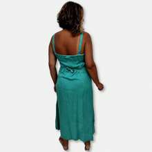 Vestido Indiano Midi Alças Liso com Bordados 802