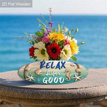 1Pc Summer Decoration Wooden Hanging Sign, Beach Seahorse Seahorse Elements Wooden Prints Art Hanging Painting Wall Decoration Door Decoration Garden Hallway Decoration