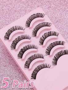 20/10/7/5/1 Paar D-Curl wählbare natürliche falsche Wimpern, flauschig, weich, dramatisch, 3D-Nerz-Wimpern, lange, verwischte Wimpernhaare, unordentlich, mehrschichtige kurze dicke Fake-Wimpern-Verlängerung in Großpackung, Make-up Produkte für Hochzeit und Party - Natürliche Wimpern - Übersicht 14