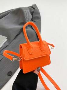 1pc Magnetic Snap Spring New Korean Style Cute Mini Crossbody Bag, Multifunctional Casual Handbag, Solid Color Versatile Fashion Shoulder Bag Coin Purse, Suitable For Various Occasions, Adjustable Strap, Perfect Gift For Girls - Mini Bag - View 8