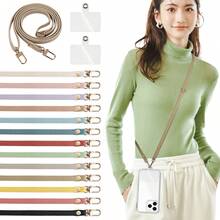 1pc Adjustable 70cm To 140cm Smartphone Lanyard Strap, 1 Shoulder Strap + 2 Transparent Sticker Tags, Neck Strap Shoulder Strap Compatible With All Smartphones/IPhones, Crossbody Design Gifts For Mother, Family, Friends, Birthday, Holiday Phone Charm, Phone Chain - Multicolor - View 2