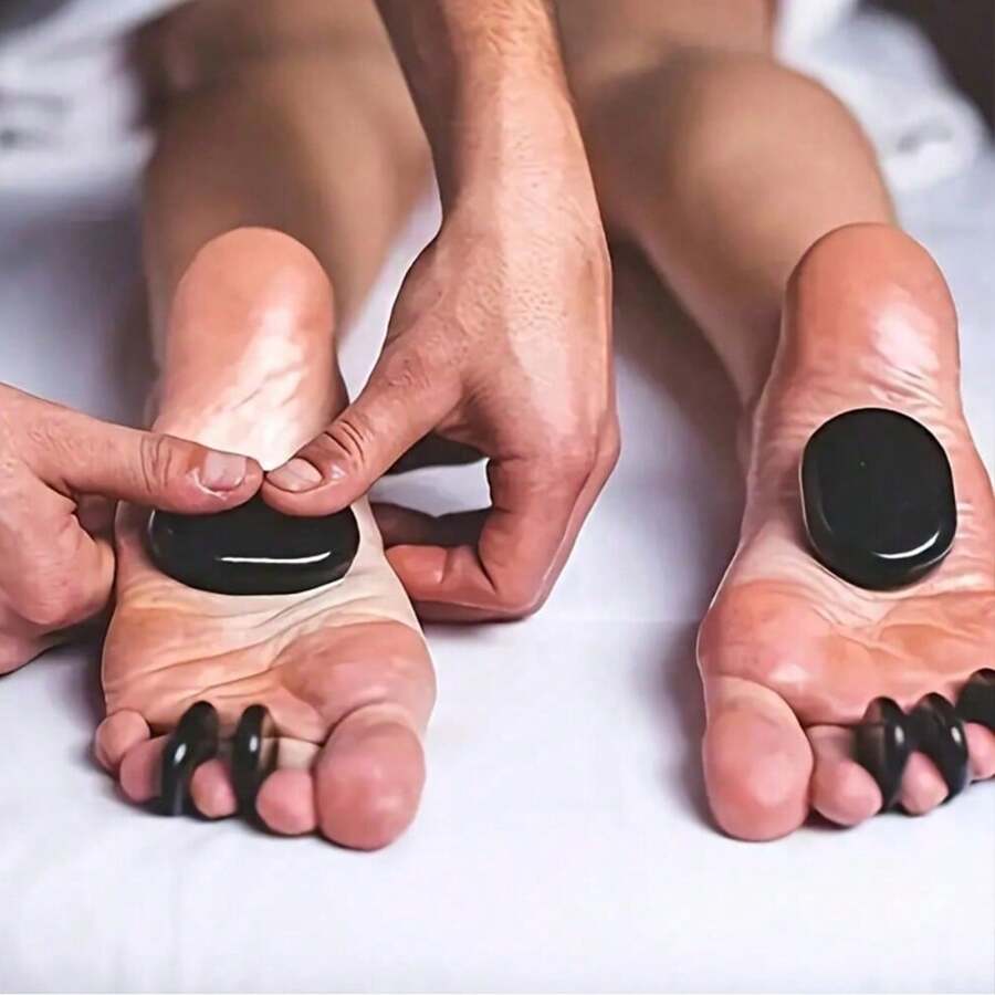 2/4/8/10 Stück Set Mini Heißstein Massage Set, Zuhause Spa Heißstein Massage Steine, Fußwärmer, Entspannung