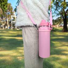 2pcs/1pc Water Bottle Handle With Shoulder Strap, Water Bottle Shoulder Rope Crossbody Bag With Strap Water Bottle Bracket Belt, Water Bottle Accessories Water Bottle Accessories Handbag Classic Bow Straw Covers Cap Toppers Compatible With 30&40 Oz Tumbler Cups,Reusable Cute Silicone Straw Tips Lids Protectors For 0.4 In/10mm Cups Straw Accessories - Multicolor - View 7