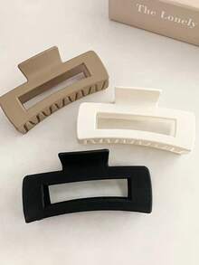 Simple Square Basic Plastic Hair Claw Clips Set, For Going Out, Dating, Home, Ponytail, Sports Summer - Multicolor - View 2