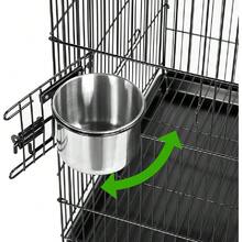 Jaula Para Pájaros De 59 Pulgadas Con Tapa Abierta Para Loros, Cacatúas, Conures, Periquitos, Tortolitos, Periquitos, Pinzones, Jaula Para Pájaros Canarios Con Soporte Extraíble - Black - View 9