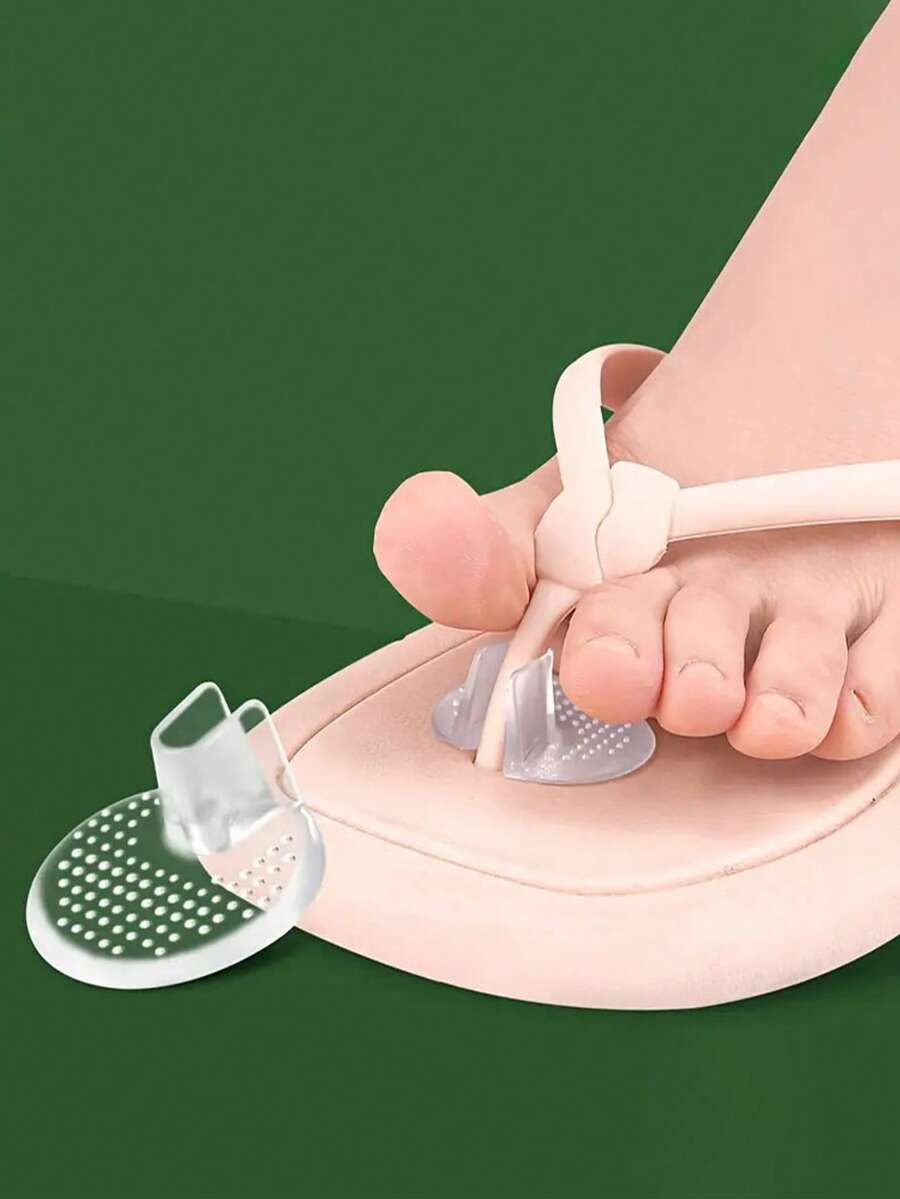 4pcs Flip Flop Gel Toe Protector Pads, Suitable For Thong Sandals - Multicolor - View 1