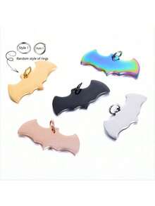 Customized Pet ID Tag/Dog Tag, Personalized Cat & Dog Puppy Pet Identification Name Pendant, Collar Pendant, Pet Accessories Bat Pendant, Perfect Pet Gift, Suitable For Outdoor, Wedding And Party, Prevent Pet Loss! - Multicolor - View 9