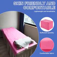 TOEDO 100PCS Disposable Bed Sheets Beauty Salon Spa Massage Non-Woven Breathable Bed Sheets Table Cover Eyelash Extension Tattoo Travel - Pink - View 3