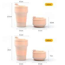 1pc 350ML/500ML Creative Portable Silicone Folding Water Cup Coffee Travel Outdoors Water Business With Lid Water Cup Mini Cup
