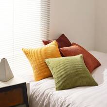 4pcs Soft Velvet Decorative Pillow Covers, Modern Reversible Bohemian Rural Design, Home Decor Throw Pillow Cases, Yellow Orange Color